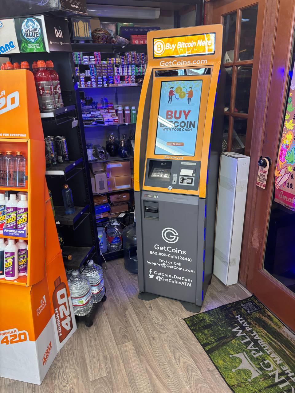 Cryptocurrency ATM installation in store location