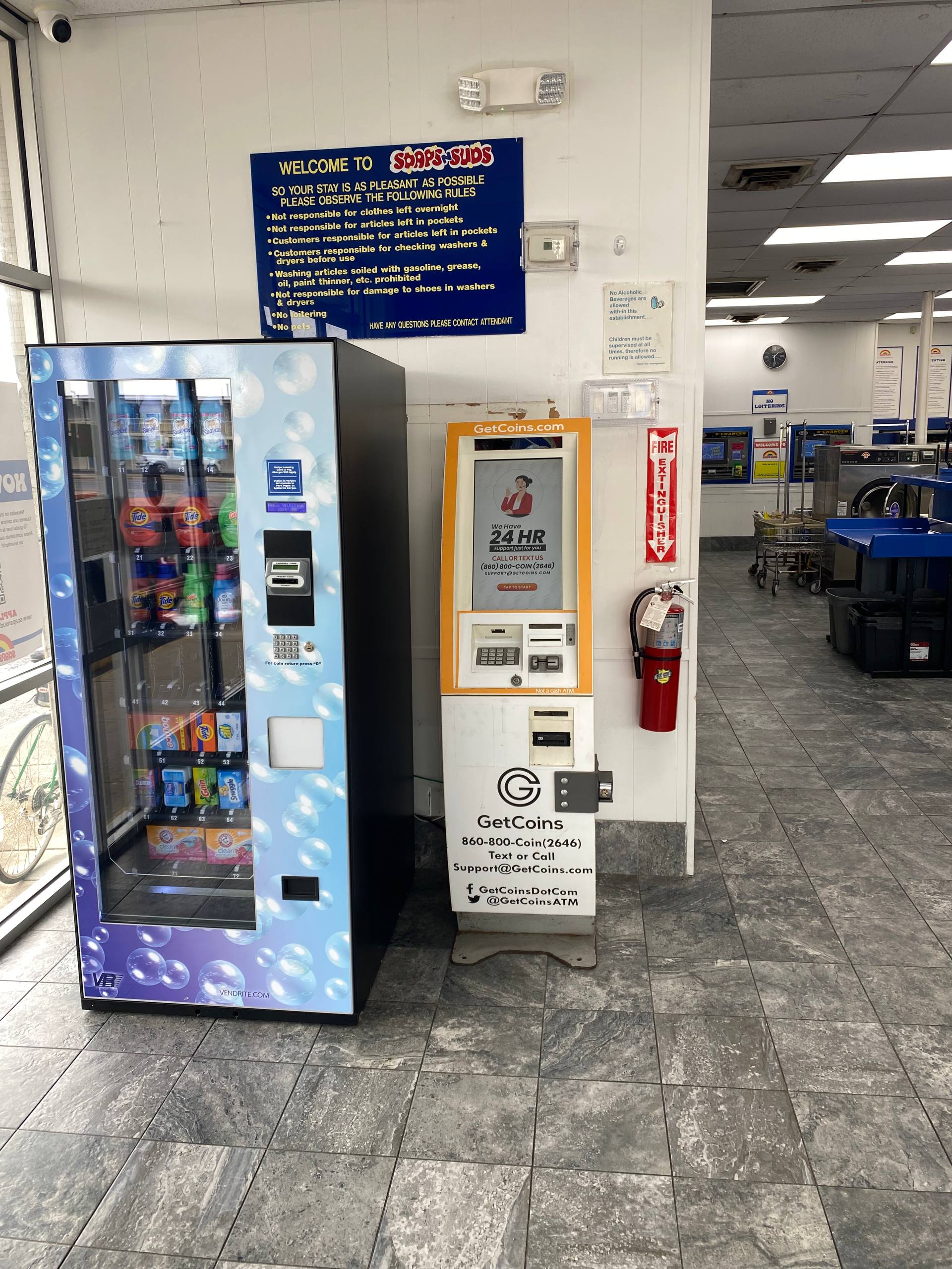 GetCoins cryptocurrency ATM close-up showing modern design